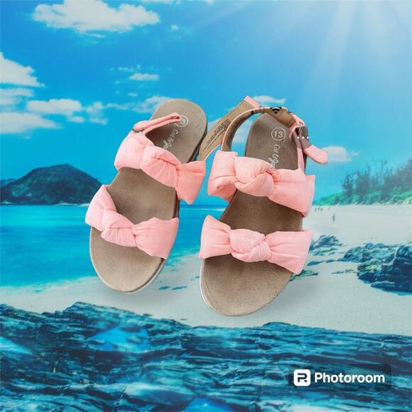 Cat & Jack girls size 13 sandals, peach - Picture 1 of 5